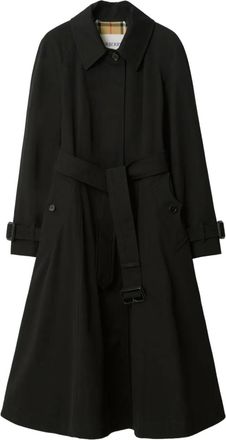 Burberry Cappotto Ellingham in gabardine con cintura - Nero