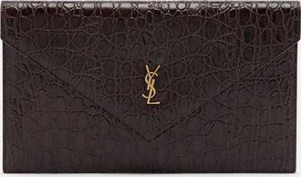 Saint Laurent Paris Cassandre leather clutch