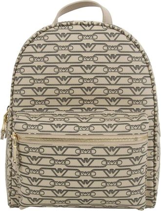 Emporio Armani Beige Rugzak Stijlvol en Trendy - Dames - Rugzakken - Beige - ONE Size - Polyester - Tassen