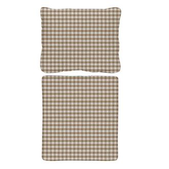 Ballard Designs Replacement Seat and Back Cushion Set with Zipper - 25x47.5 - Box Edge, Gale Gingham Fawn - Ballard Designs