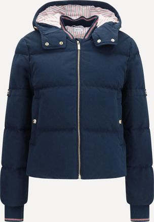 Thom Browne Piumino tecnico cerato con Cappuccio Woman 44