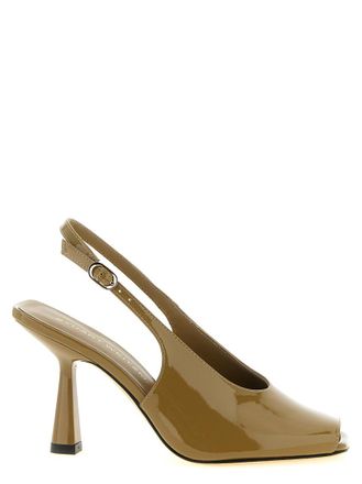 Stuart Weitzman Green Solid Open Square Toe Heels
