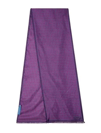 Robert Talbott Niven Houndstooth Scarf in Purple at Nordstrom