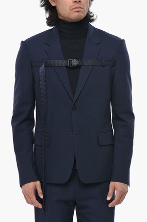 Off-white Blazer BUCKLEUP in Lana Tech con Fibbia Frontale Off-White