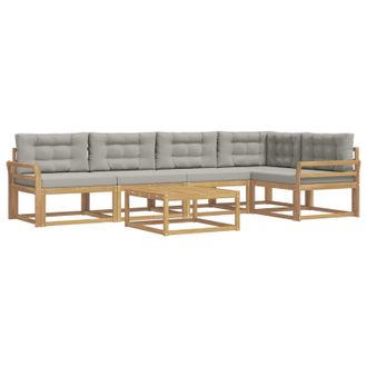 vidaXL Conjunto De Sof&aacute;s De Exterior 6 Pcs Blanco Y Gris Claro Vidaxl