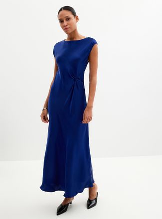 Contemporaine Womens Twisted waist satiny dress