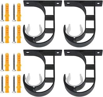 OEM Soportes Para Barras De Cortina - Barras Para Cortinas - Para Colgar Cortinas - Aluminio Reforzado - Juego De 4 - Negro