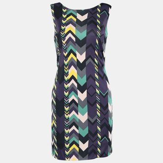 M Missoni Multicolor Printed Jersey Sleeveless Midi Dress