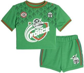 Star Wars The Mandalorian Grogu Athletic 2-Piece Tee and Shorts Set in Grogu Green at Nordstrom, Size Newborn