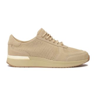 Kazar Schoenen, Dames, Beige, 40 EU, Suède, Beige geperforeerde suède sneakers