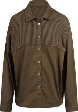 Jovonna London Sawyer blouse met geribbeld vlak - Groen