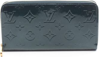Louis Vuitton Blue Nuit Green Vernis Leather Long Wallet (Bi-Fold) (Pre-Owned)