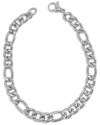 Adornia Adornia Rhodium Plated Figaro Chain Bracelet