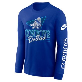 Nike Dallas Cowboys Rewind Nike Mens NFL Long-Sleeve T-Shirt in Blue | NKAC4DAV6Z-BGC