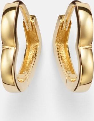 Stone and Strand Heart 14kt gold (585/1000) huggie earrings