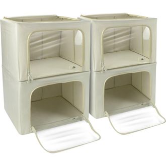Sorbus 4-Pack Foldable Storage Boxes in Beige at Nordstrom Rack