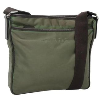 Prada Pre-owned Nylon prada-bags - Dames - Pre-owned - Groen - Maat: ONE Size Nylon