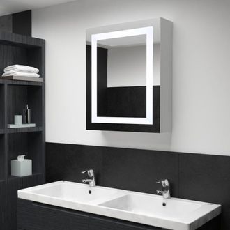 Berkfield Home LED Bathroom Mirror Cabinet 50x13x70 cm in White | Size: 50 x 13 x 70 cm