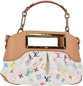 Louis Vuitton Tweedehands Canvas Louis Vuitton tassen - Dames - Vintage Handtas - Wit - ONE Size - Leer - Vintage