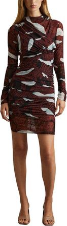 Reiss Kallie Printed Ruched Mini Dress