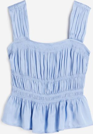 H&M Gesmoktes Top - Blue
