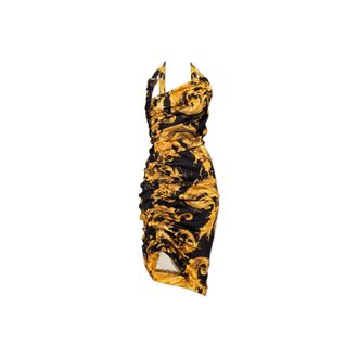 Versace Jeans Couture Dames, Jurken, Zwart, Maat: XS Leer