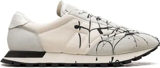 Maison Margiela Panelled Retro Runner Splatter sneakers - men - Rubber/Calf Suede/Fabric/Fabric - 43.5 - White