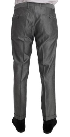 Dolce & Gabbana Mens Black Stretch Crystal Bee Slim Fit Suit Wool