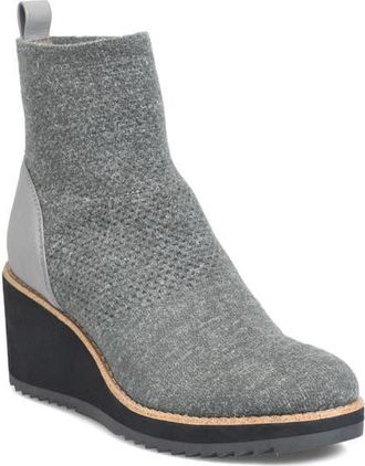 S&ouml;fft Elaina Wedge Knit Bootie in Dark Grey at Nordstrom, Size 6.5