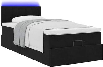 vidaXL Estructura De Cama Otomana Colch&oacute;n Terciopelo Negro 100x200cm Vidaxl