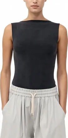 St.Agni Cupro Jersey Top In Black