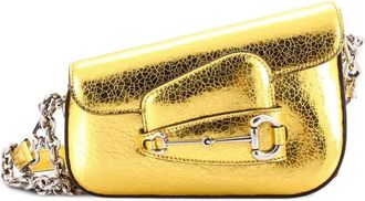 Gucci Horsebit 1955 Asymmetric Leather Mini shoulder bag - Goud