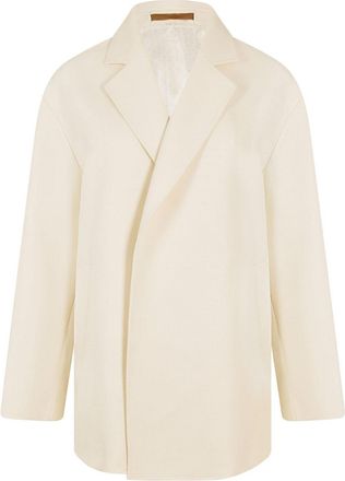 HUGO BOSS Womens Overcoat in Open White - Size 16 UK