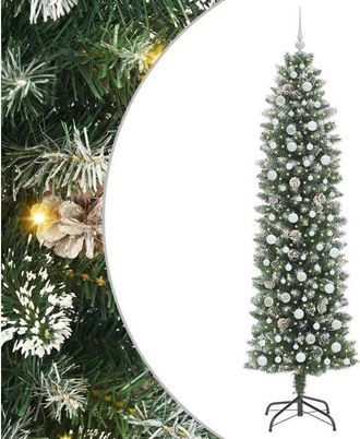 vidaXL Árbol Navideño Artificial Delgado con 300 LED verde y 240 cm vidaXL