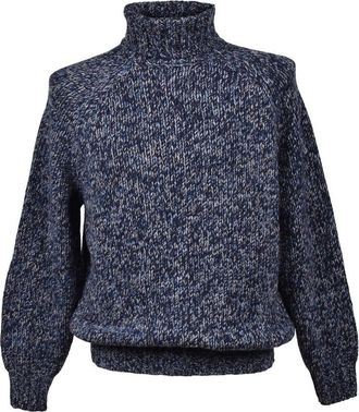 Brunello Cucinelli Blue Cashmere Blend Turtleneck Sweater, Brand Size 56 (US Size 46)