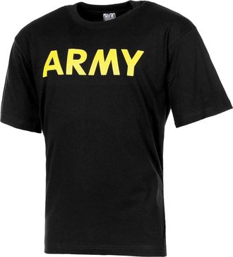 MFH Mens T-Shirt with Army Print Black Size XXL