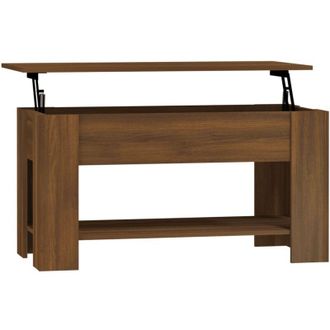 vidaXL Vidaxl - Mesa De Centro Madera De Ingenier&iacute;a Marr&oacute;n Roble 101x49x52 Cm