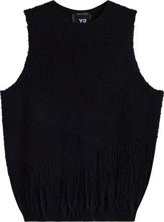 adidas x Y-3 Knitted 3-Stripes Fringy Vest Asia Sizing Black Light Solid Grey KR1123
