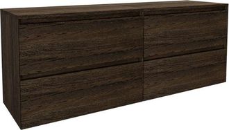 Saniclass Holz Pure Badkamermeubelset - 160x45x60cm - 4 lades - topblad - Eiken charcoal