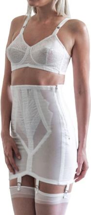Rago Extra Firm High Waist Open Bottom Girdle With Side Zipper and Hook in White at Nordstrom, Size X-Large