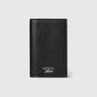 Gucci Lira Card Case, Black, Leather