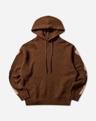 KAPITAL Men s 5G Wool Bone Hooded Sweater Brown