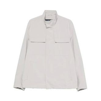 Herno Light Jackets, male, Gray, Size: XL Flap-pocket Jacket
