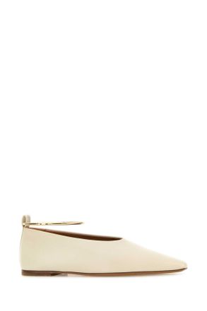 Jil Sander Womens Ivory Leather Ballerinas Bone Ballerine Flat Shoes