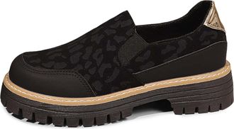 Generic Women Casual Slip On Shoes Soft Sole Non Slip Square Toe Breathable Comfortable Walking Footwear Lightweight Flexible Design (Black, 4.5)