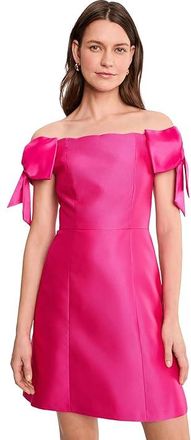 Adrianna Papell Scallop Neck Short Dress Womens Dress Electric Pink : 16, Polyester