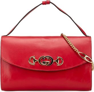 Gucci Pre-owned Handbags, female, Red, Size: ONE SIZE Pre-owned Gucci GG Marmont Leather Chain Bag