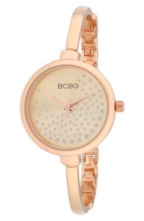 BCBGeneration Crystal Dial Bracelet Watch, 32mm in Rose Gold at Nordstrom Rack