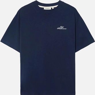 Pompeii Mens Pompeii Navy Club Mediterranea Boxy T-Shirt - Blue - Size: 38
