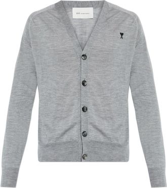 Ami De Coeur Extra Fine Wool Cardigan - Heren - Vesten - Grijs - L - Wol - Truien & Vesten